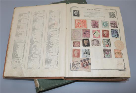 Two albums of World Stamps, Victoria to George V including a penny black